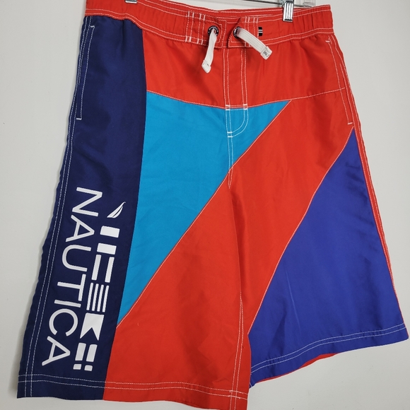 NAUTICA Boys XL 18/20  Swim Trunks beach Logo - Picture 3 of 13